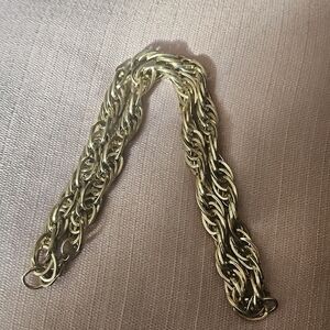 Vintage Pale Gold-tone Link Necklace, Pre-loved In Good Condition